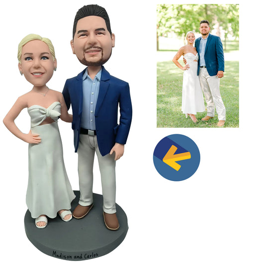 Custom Bobblehead Couples Wedding Dress from your photos