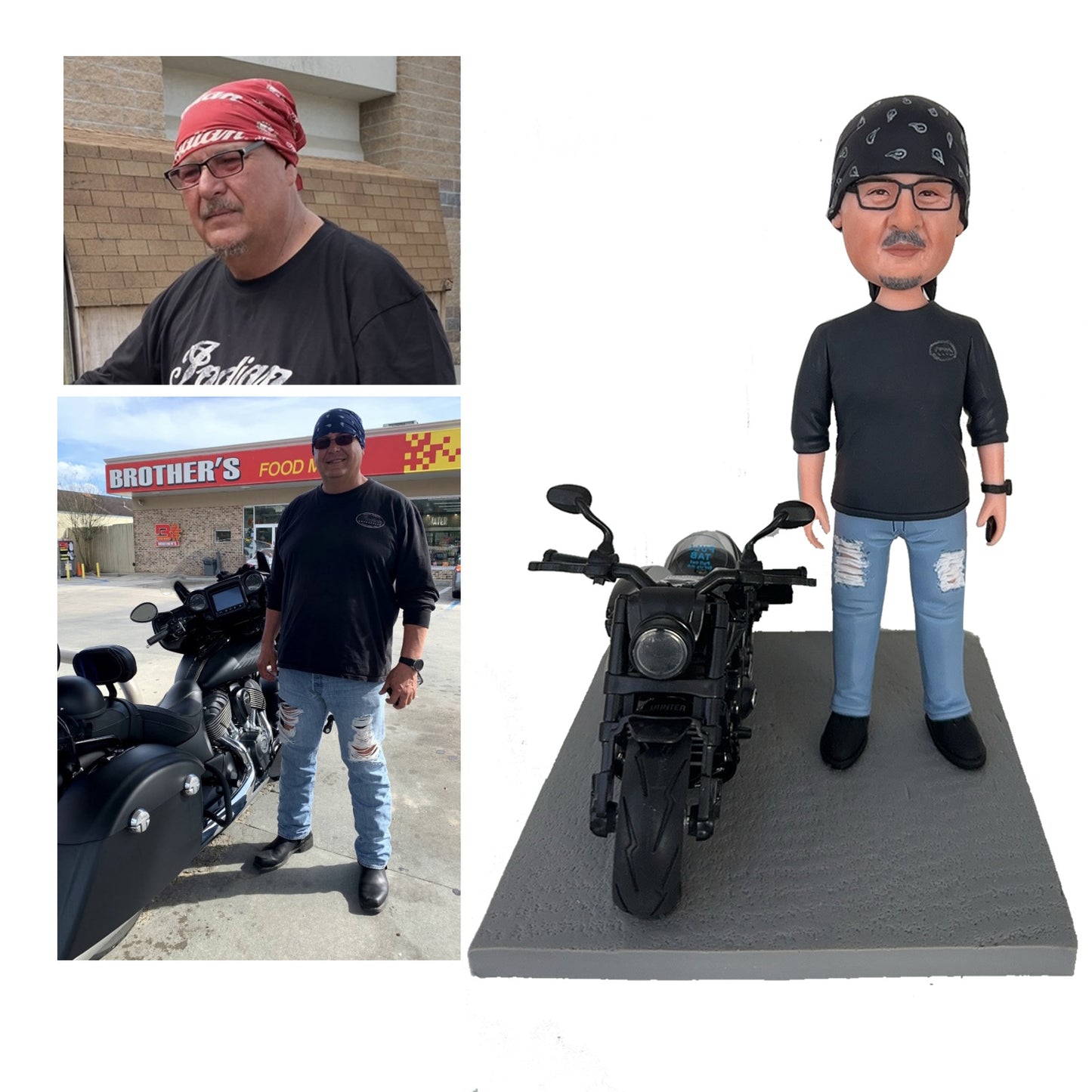 BobbleHeads Figurine Customized Doll - Motorcycle Riders Custom BobbleHead