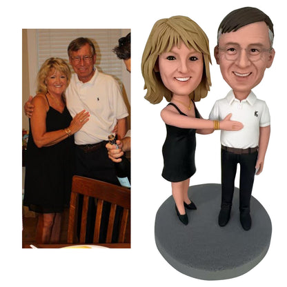 Fully Custom Lovers Bobblehead Personalized Couple Figurine from your photos