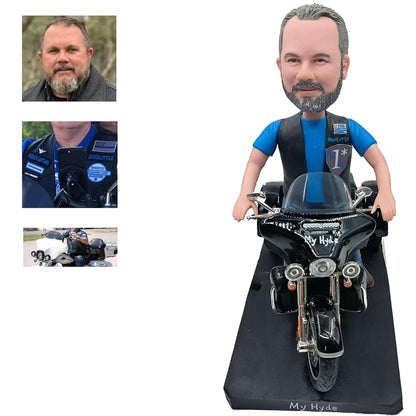 Custom Bobblehead Man Riding a Motorcycle Gift Custom Bobblehead