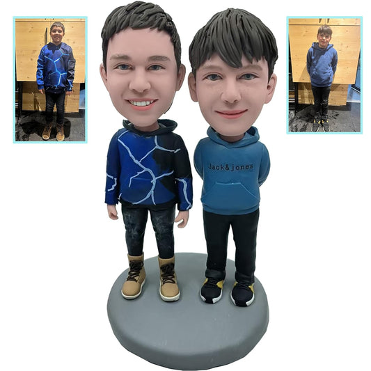 Custom Bobblehead Two Young Brothers Custom Bobblehead