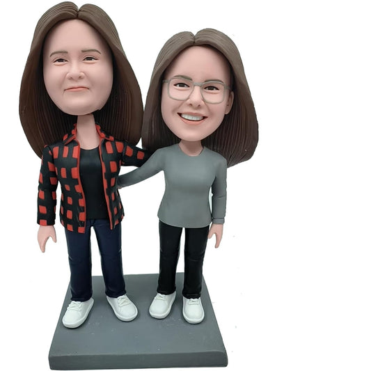 Custom Bobblehead Two Sisters, Best Friend Bestie